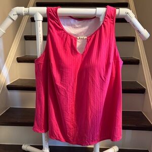 Vibrant Pink Sleeveless Swim Blouse